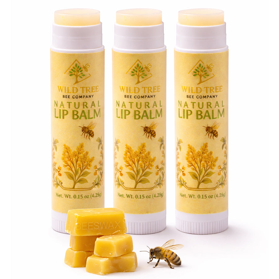 Natural Beeswax Lip Balm 3-Pack
