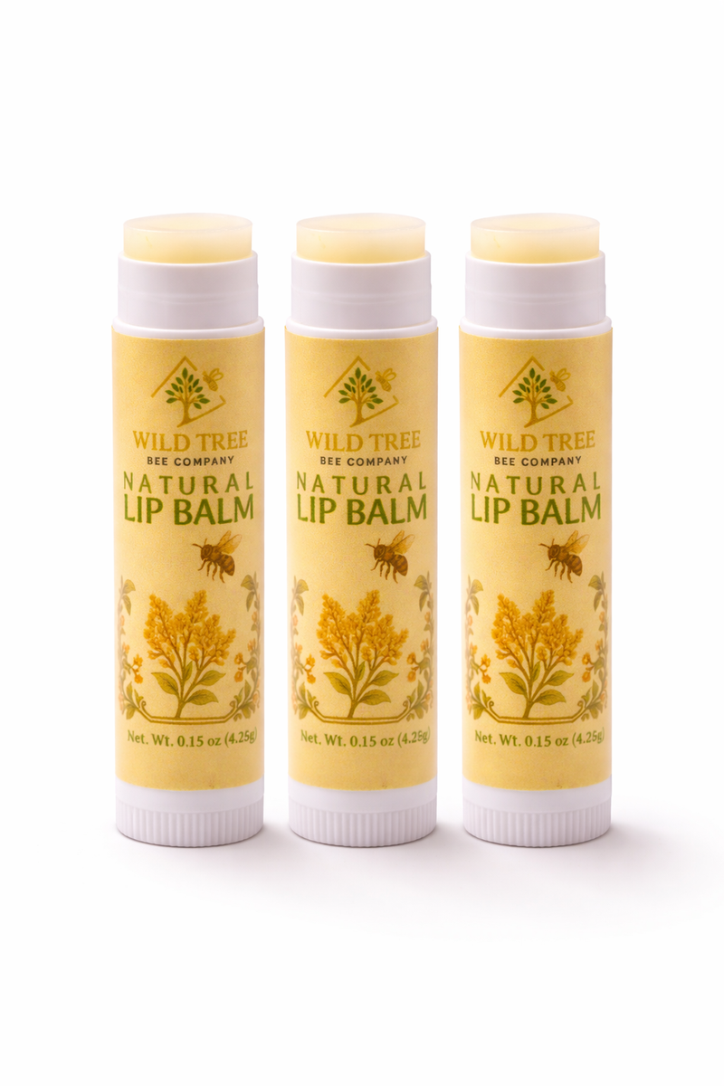 Natural Beeswax Lip Balm 3-Pack