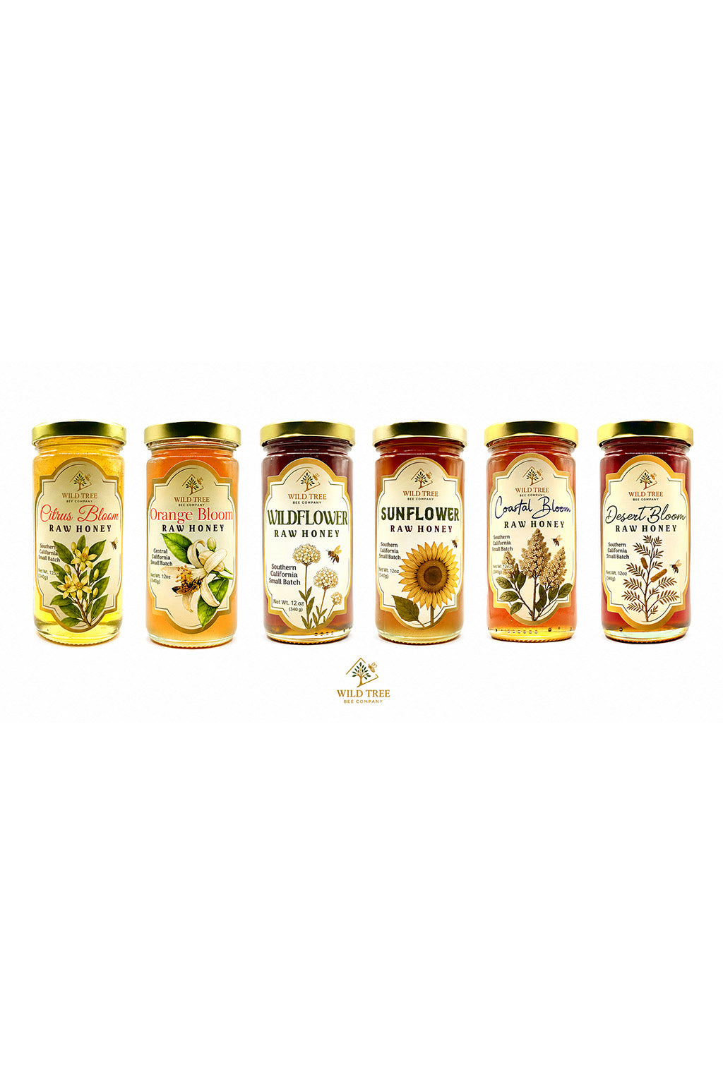 The California Collection - Raw Honey Bundle - Six 12 oz Jars