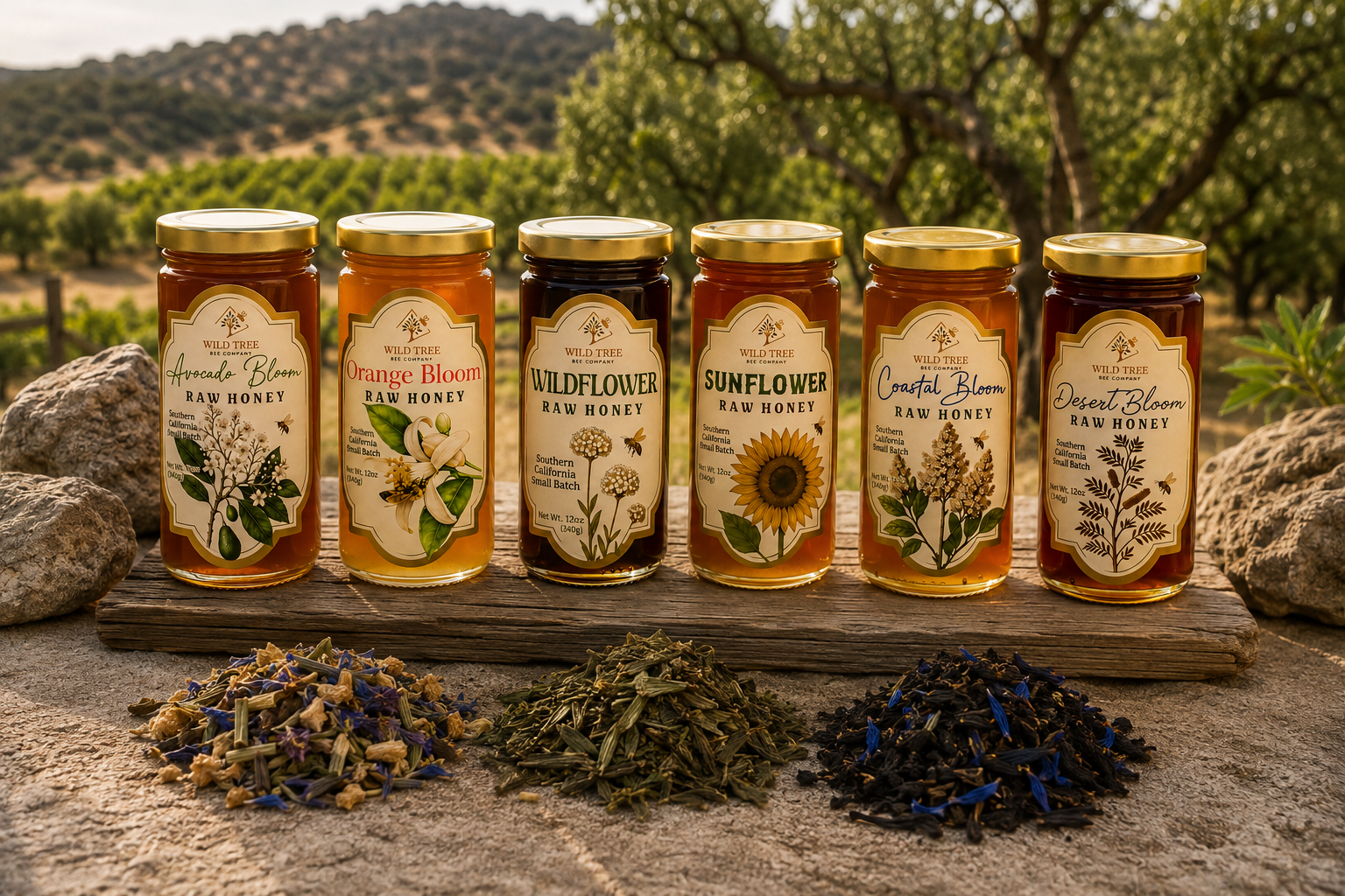 The Perfect Pairing - Six California Honey Harvests + Three Premium Loose Leaf Teas