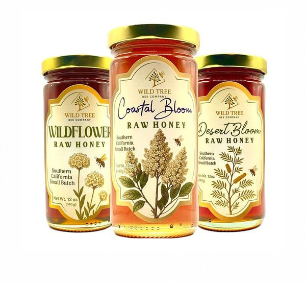 California Raw Honey Tasting Trio – Small Batch Honey Set – Wild