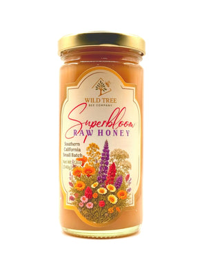 Super Bloom Honey - Raw Honey From Southern California Foothills - 12oz - Limited Harvest - Wild Tree Bee Company